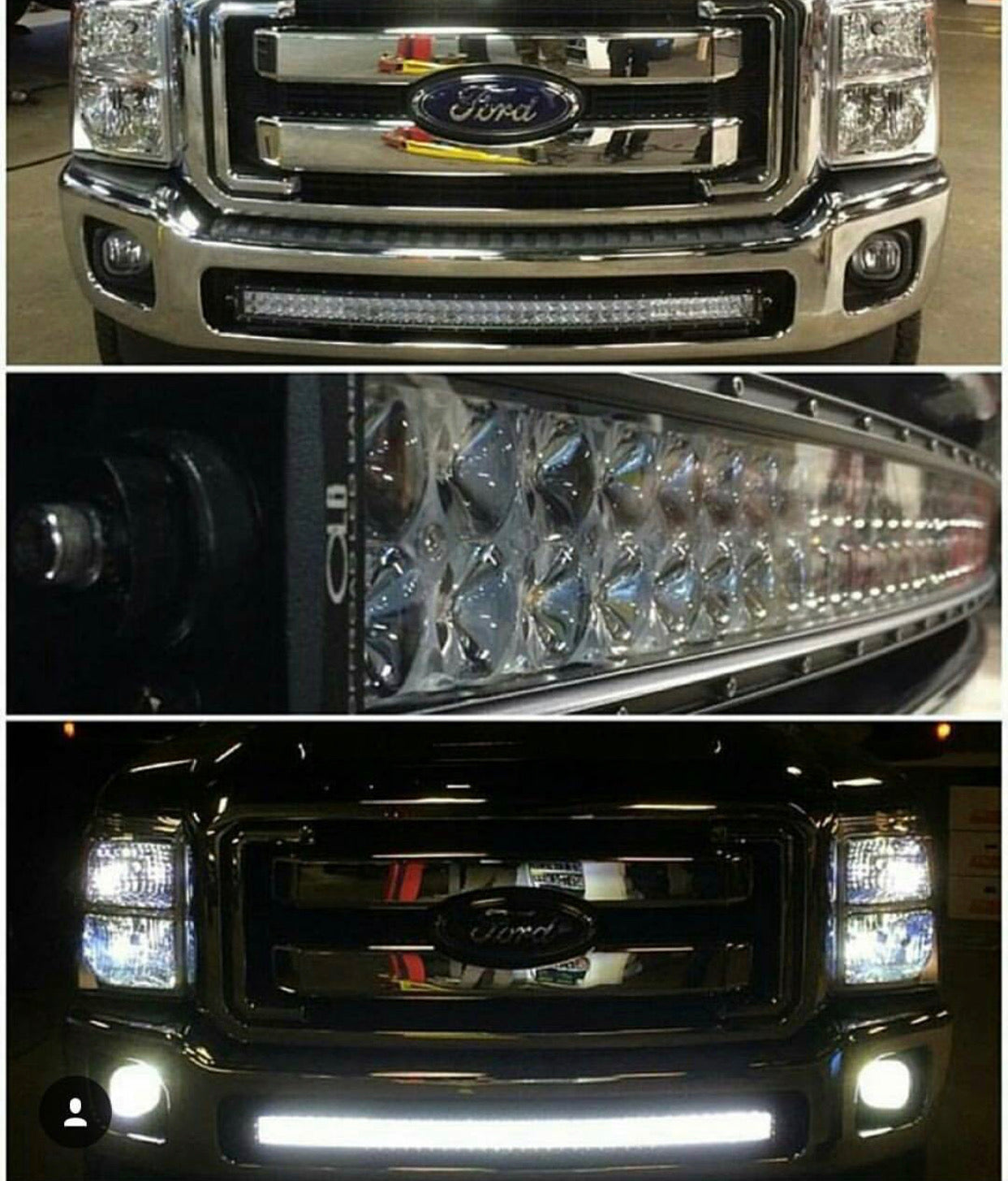 2011-2016 Ford F250 F350 F450 40 inch curved light bar kit for bumper  opening